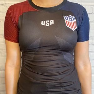 black USA Woman's Soccer Jersey Playera de Futbol